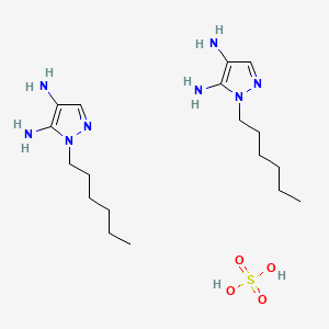 Strukturní vzorec 2D pro 1-Hexyl 4,5-Diamino Pyrazole Sulfate