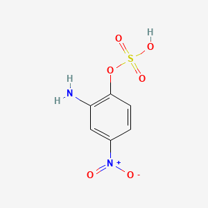 2D skeletal structure of 2-Amino-4-Nitrophenol Sulfate